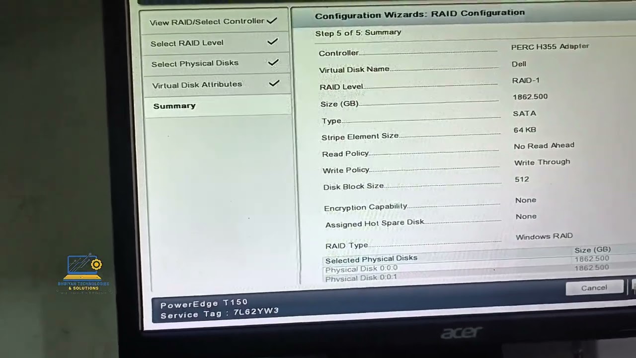 Dell PowerEdge T150 Server RAID Configuration & OS Setup.