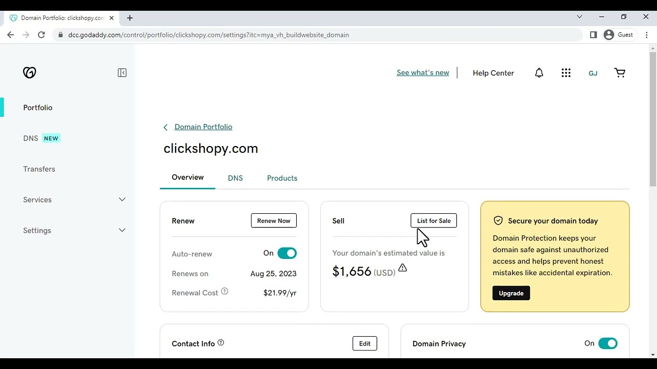 How to Sell a Domain in GoDaddy