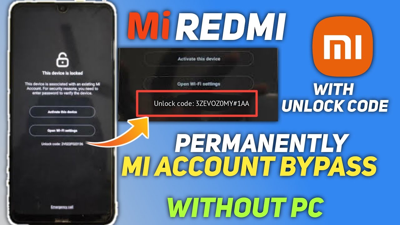 Mi Account Free Bypass Permanently With Unlock Code Without PC Mi Redmi 8 Mi Account Forgot 100% New