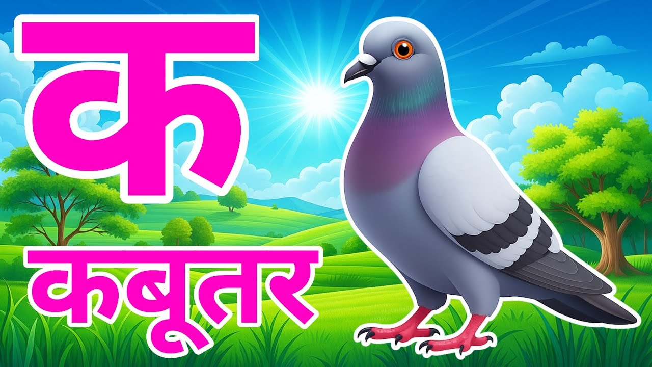 क से कबूतर, अ से अनार a se anaar k se kabutar I Hindi varnmala I ABCD क से कबूतर अ से अनार, for kids