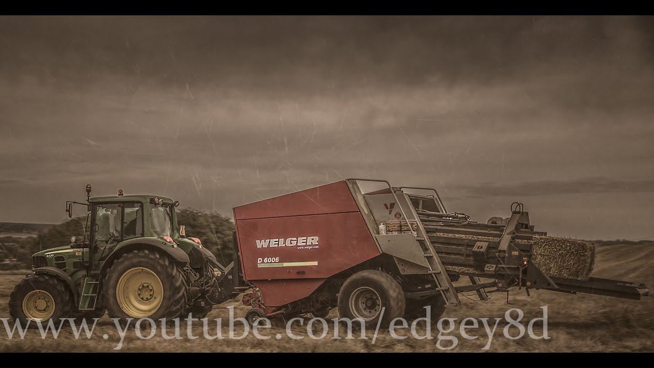John Deere 6430 with Welger D 6006 Baler - Harvest 2013
