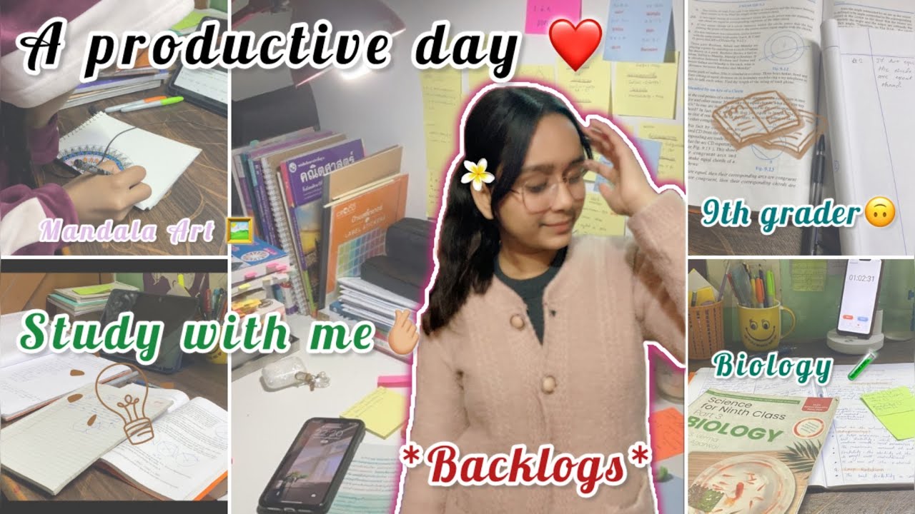 “Trying to be Productive🌷❤️ | Study with me”🫰🏼🍄 