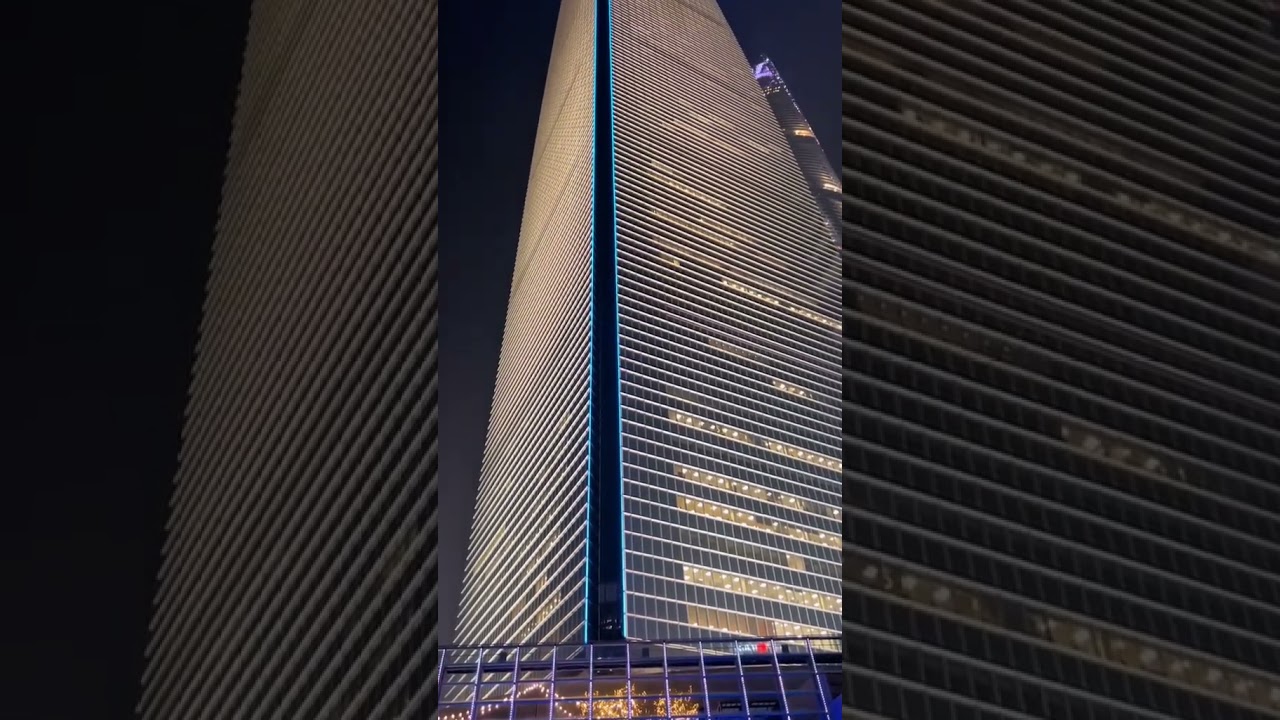 Shanghai World Financial Center, view the entire building from this angle 😮  Welcome to Shanghai 🇨🇳
