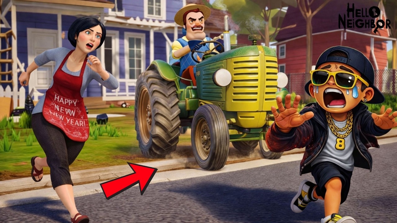 МОЙ СОСЕД УИЛСОН БЕЗУМНЫЙ! ПОГОНКА НА ТРАКТОРЕ 🚜💨 МОД ПРИВЕТ, СОСЕД