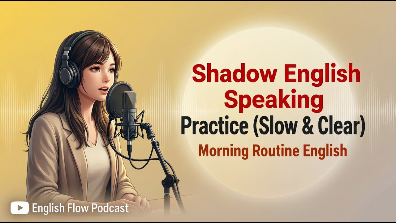 Shadow English Speaking Practice Slow & Clear  Morning Routine English  English Flow Podcast