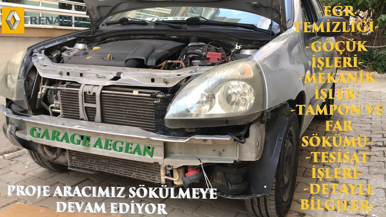 Renault Clio 1.5Dci-Mekanik İşler,Egr Temizliği,Far,Çamurluk Sökümü,Göçük İşleri 2.Bölüm