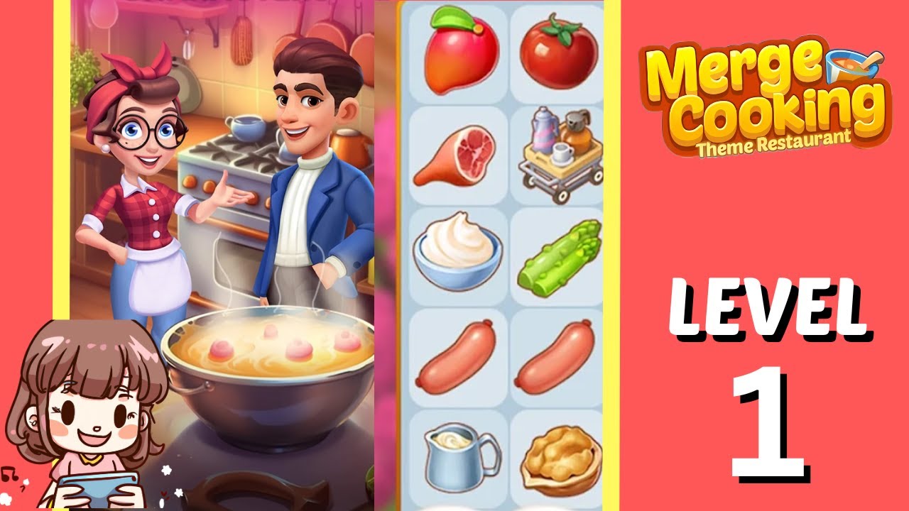 Merge Cooking:Theme Restaurant Level 1 🍒🍓