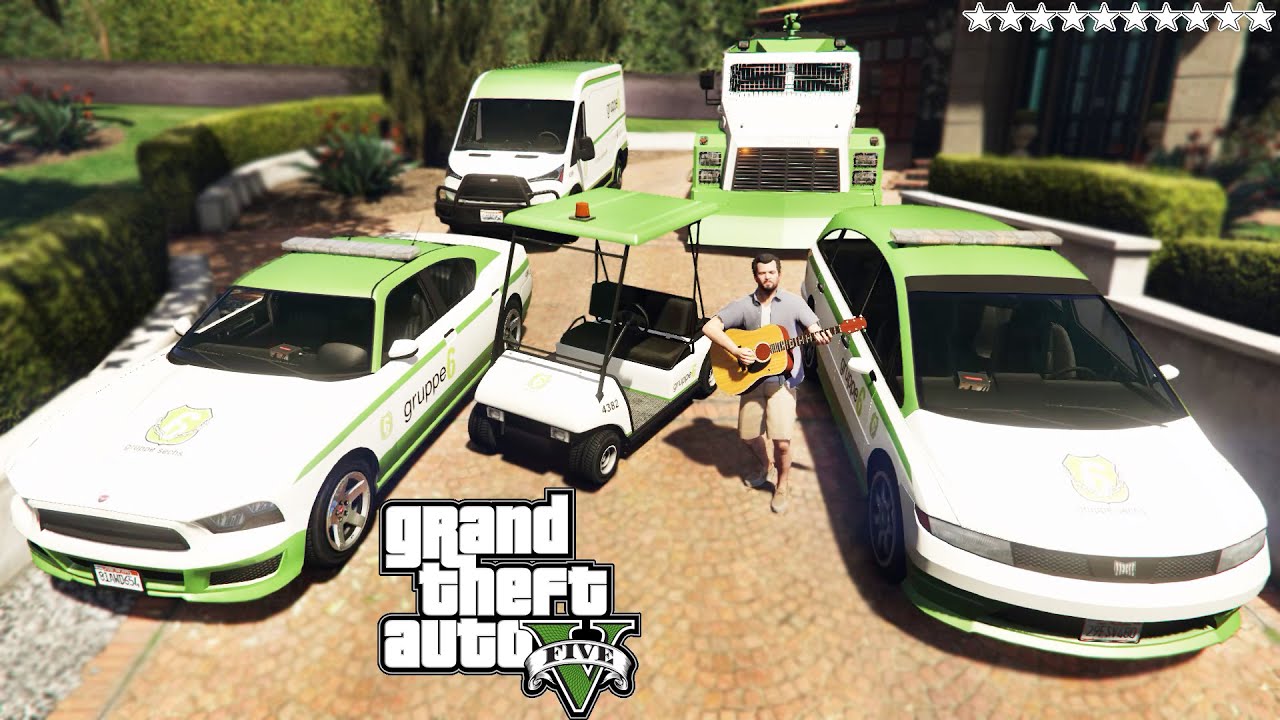 GTA 5 - Stealing Los Santos Gruppe Sechs Security Vehicles with Michael! | (GTA V Real Life Cars#59)