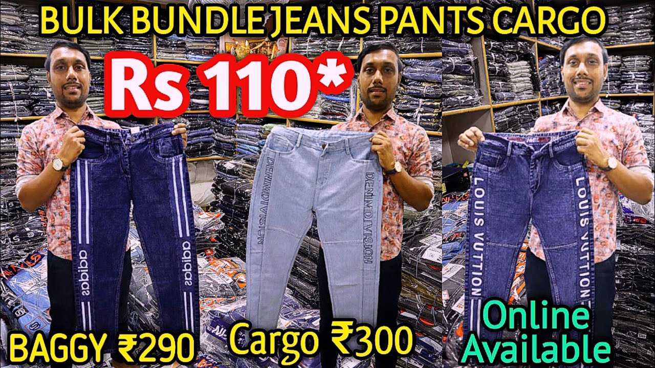 ₹110 முதல் Mens Jeans,Cargo,Baggy,Cotton,Polofit | Bangalore Chickpet Market | Menswear Wholesale