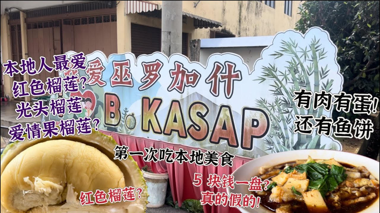 巫罗加什精彩体验：未注册的三种本地榴莲竟然不输名种，五元一份的特色炒粿条料多又美味😋