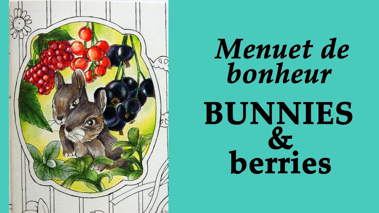Coloring Bunnies and Berries in 'Menuet de bonheur' / Coloring with Prismacolor