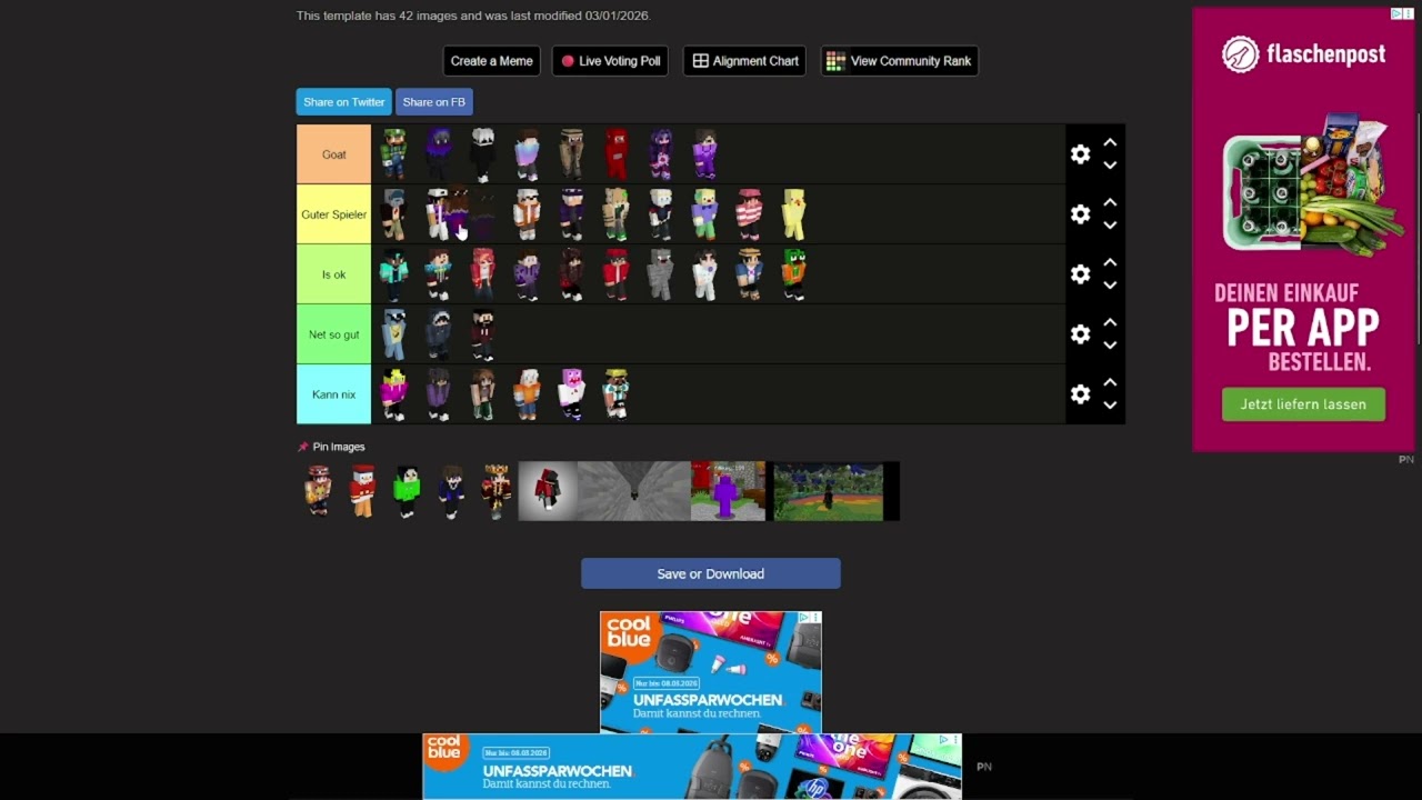 Meine Alarm Tier List! #like #minecraft #viral #edit #tierlist