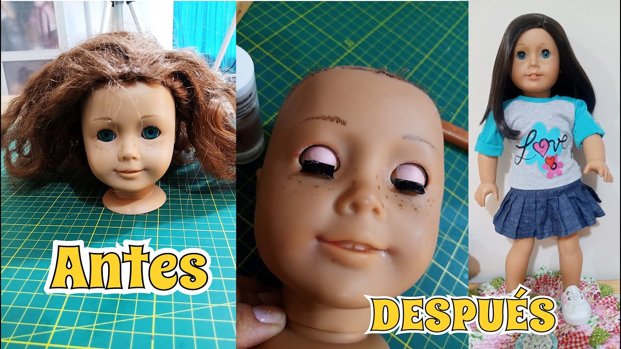 Antes y despues Como restaurar una Muñeca paso a paso American Girl Doll