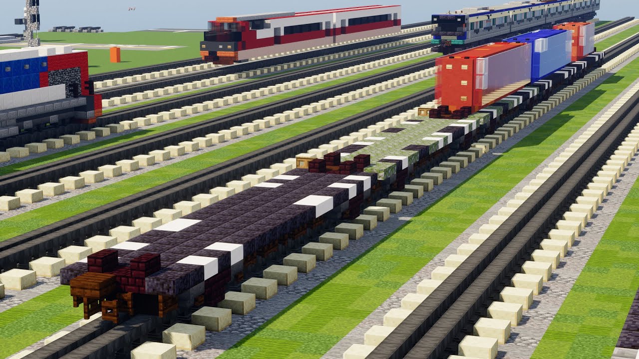 Minecraft Indonesian Container Flatcar Train Tutorial