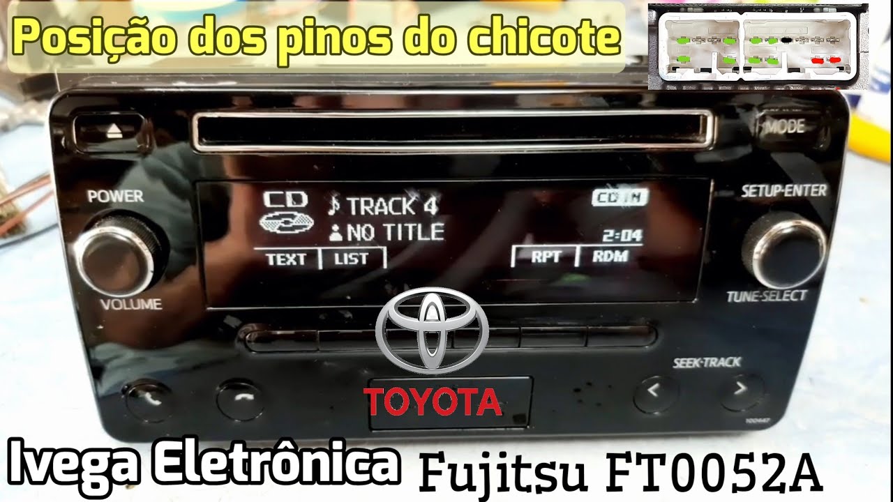 Posição dos fios no chicote, Toyota Fujitsu ft0052a