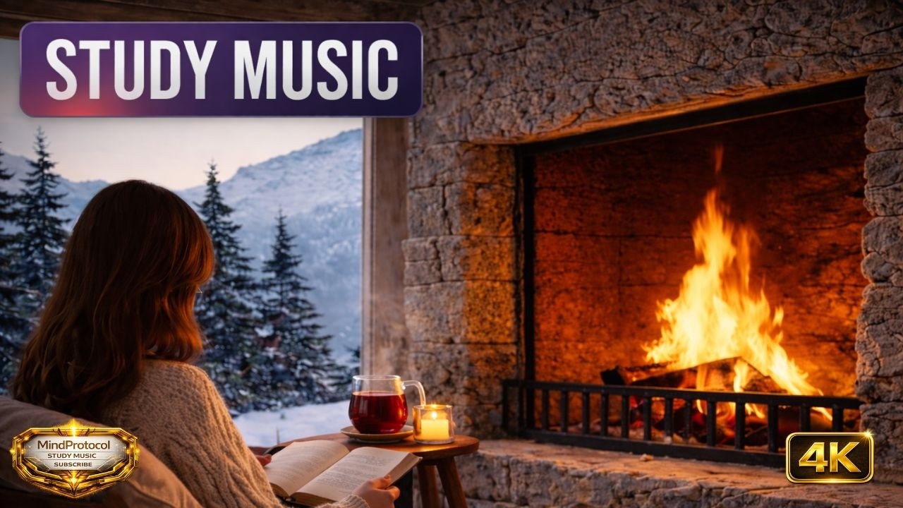 2026 Ultimate Study Music for Focus & Productivity | Fireplace Sounds & Alpha Waves (1h)