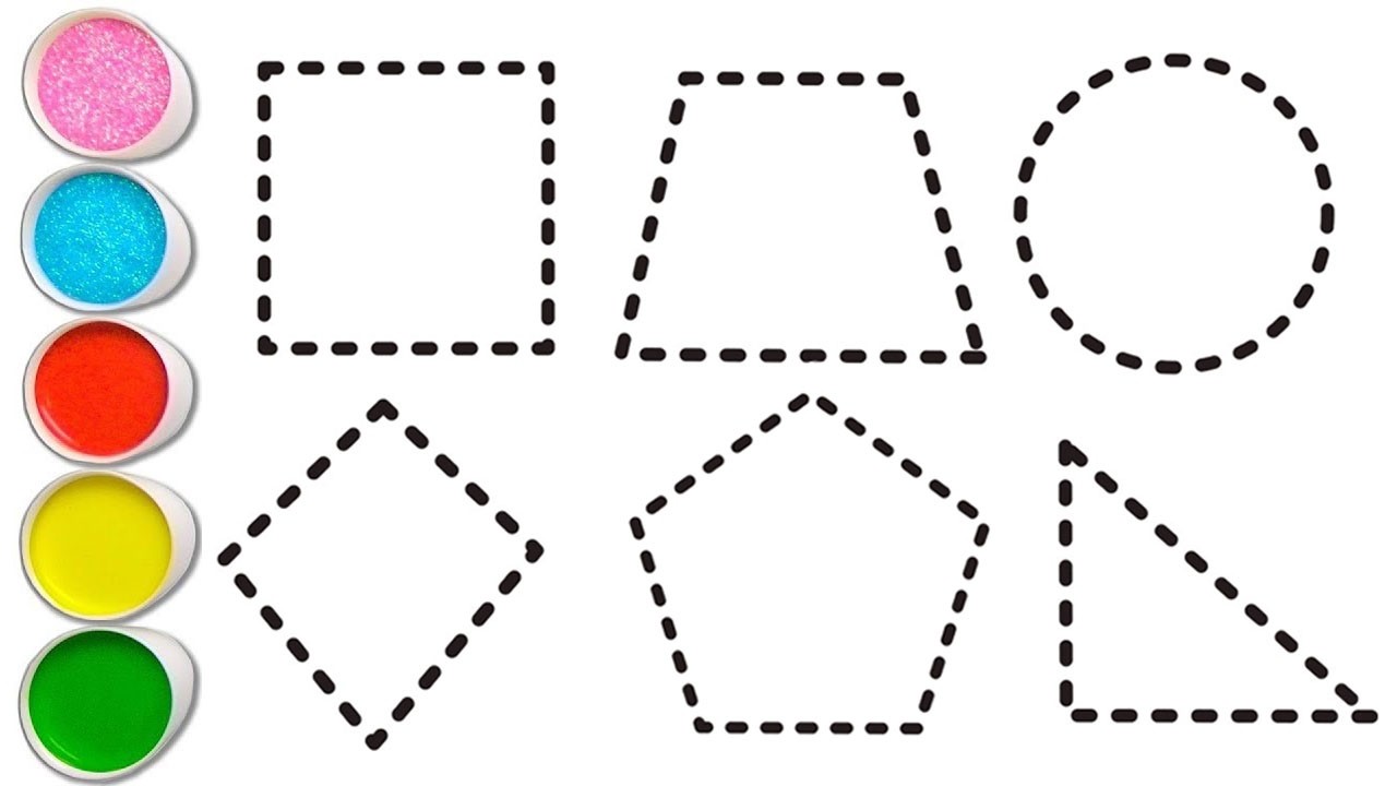 Shapes drawing for kids, Learn 2d shapes, colors for toddlers | Preschool Learning part - 1772