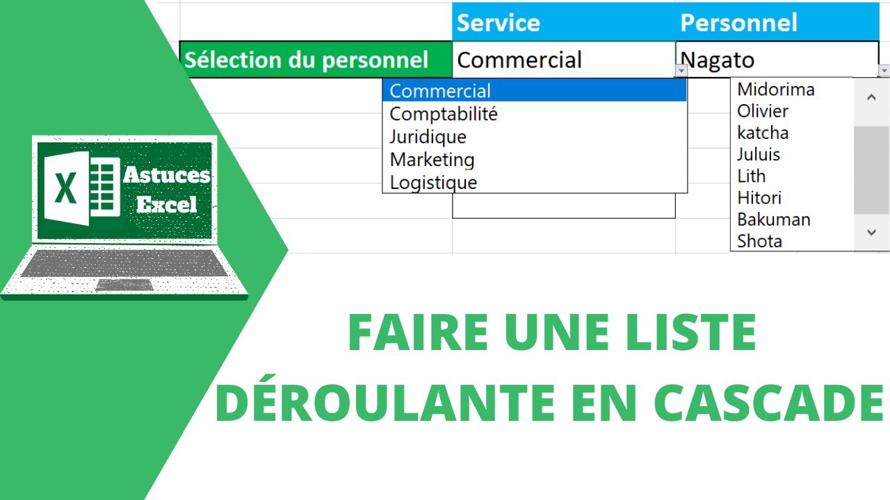 Comment créer une liste déroulante dépendante d'une autre (en fonction d'une autre)