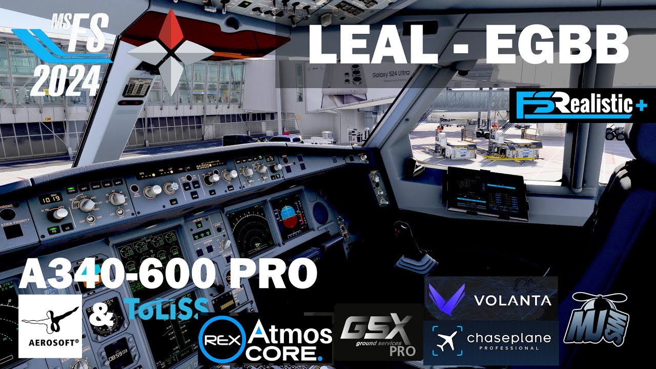 Lecimy w symulatorze MFS2024 z Alicante do Birmingham | A340-600 Pro Toliss & Aerosoft #mfs2024