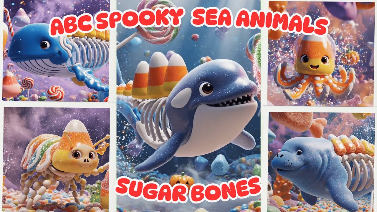 Sugar Skull Sea Animals! 🍬 Spooky Sea Animals 💀 ABC Sea Animals