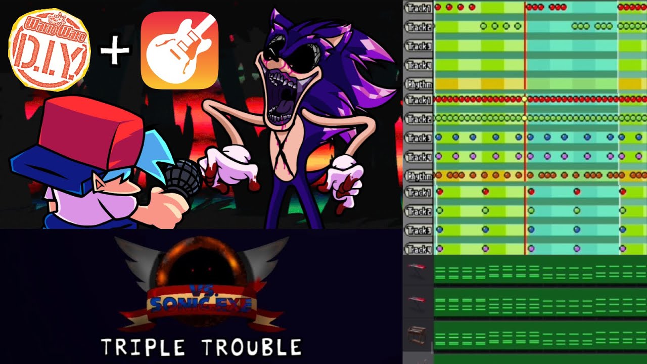 WarioWare DIY (+GarageBand) Cover - Triple Trouble [Friday Night Funkin: VS. Sonic.EXE]