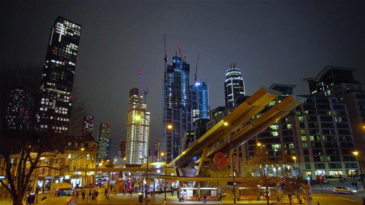 [4K] London Walk | Exploring Vauxhall Skyscrapers at Night