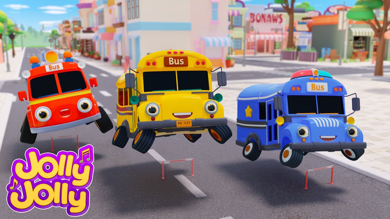 Wheels On The Bus Go To Town - Новая песня про автобусы | Детские стишки