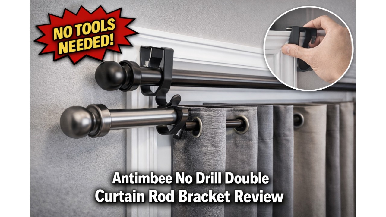 🔧 Antimbee No Drill Double Curtain Rod Bracket Review 🔧