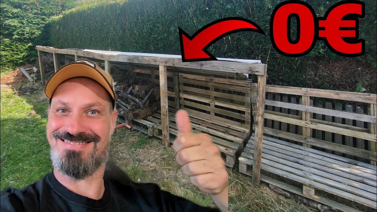 comment faire un abri gratuit pour son bois de chauffage !!! Fake tuto , j'ai acheté les vis 🤣🤣