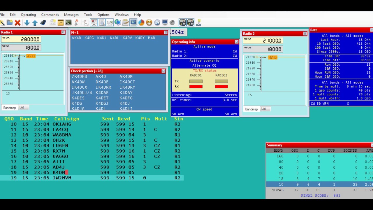 DXLog net-MR simulator