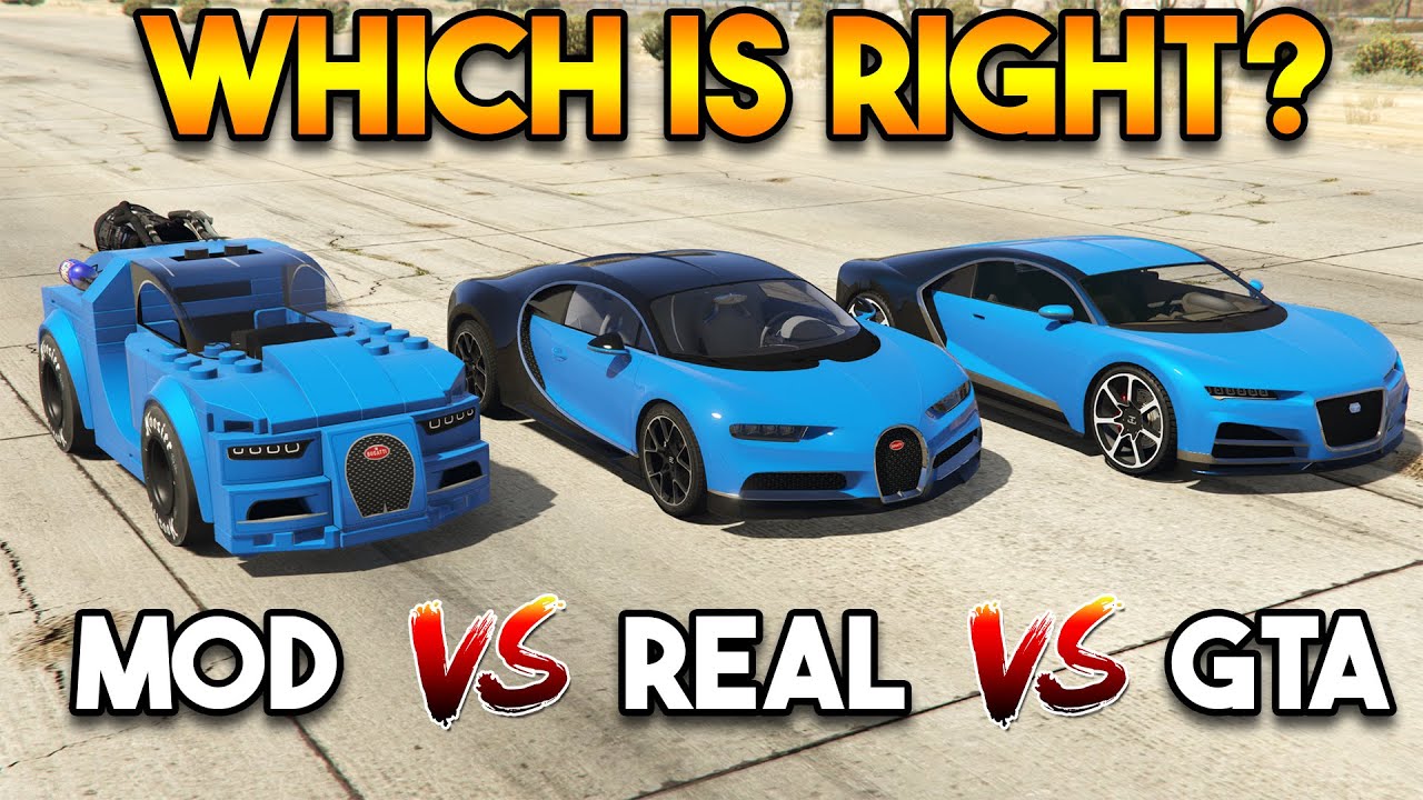GTA 5 NERO VS REAL BUGATTI VS MODDER !