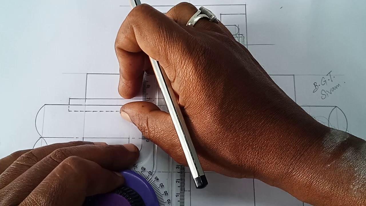 Flanged Coupling - Elevation -Sectioning