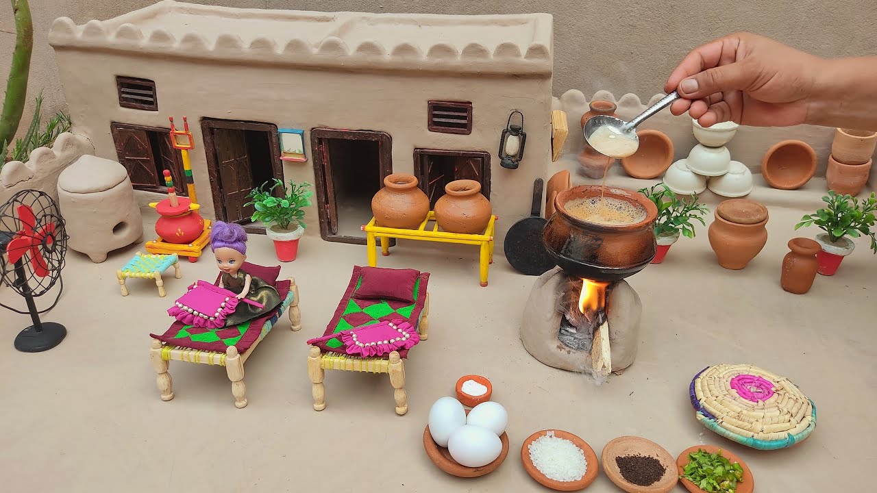 Mini Village Morning Breakfast Egg Paratha + Chai | Anda paratha with Chai | Pak Miniature village