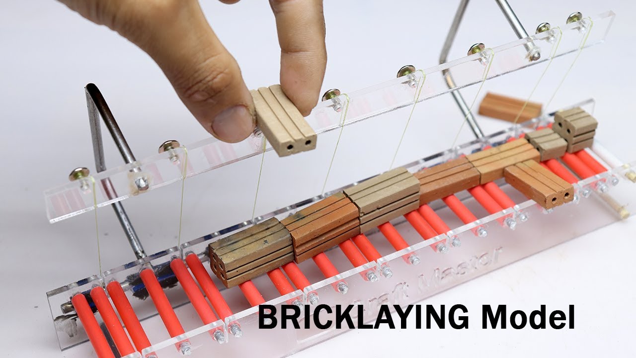 Making miniature Brick cutting table, Brick conveyor
