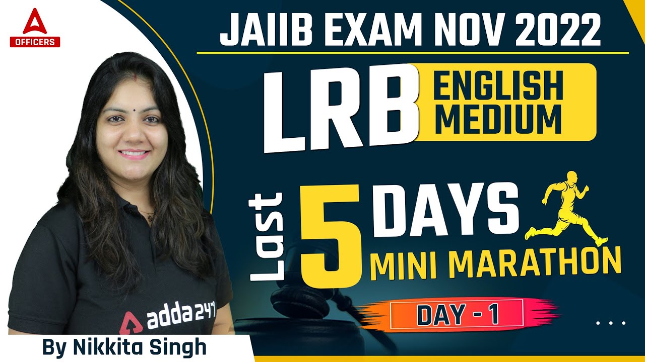 JAIIB Nov 2022 | JAIIB LRB English Medium | JAIIB LRB Mini Marathon #1 By Nikkita Singh