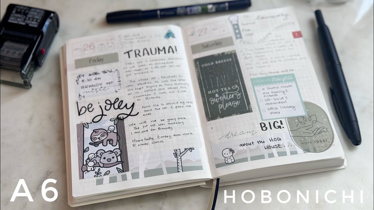 2024 Hobonichi A6 English Techo HON Planner Flip Through - Planning System & Process