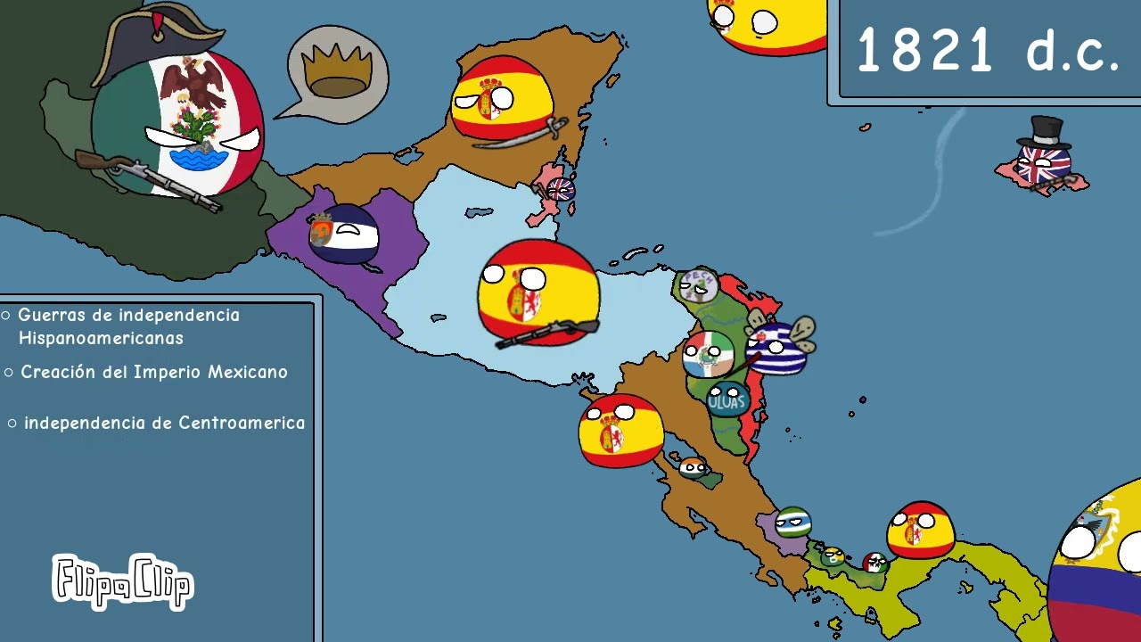 Historia Centroamerica Countryballs 🇬🇹🇧🇿🇭🇳🇸🇻🇳🇮🇨🇷🇵🇦🌈