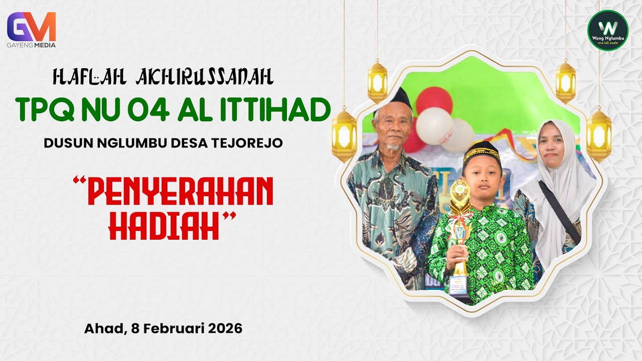 Acara Akhirusanah TPQ NU 04 Al Ittihad Nglumbu Tejorejo 2026 - Penyerahan Hadiah Lomba