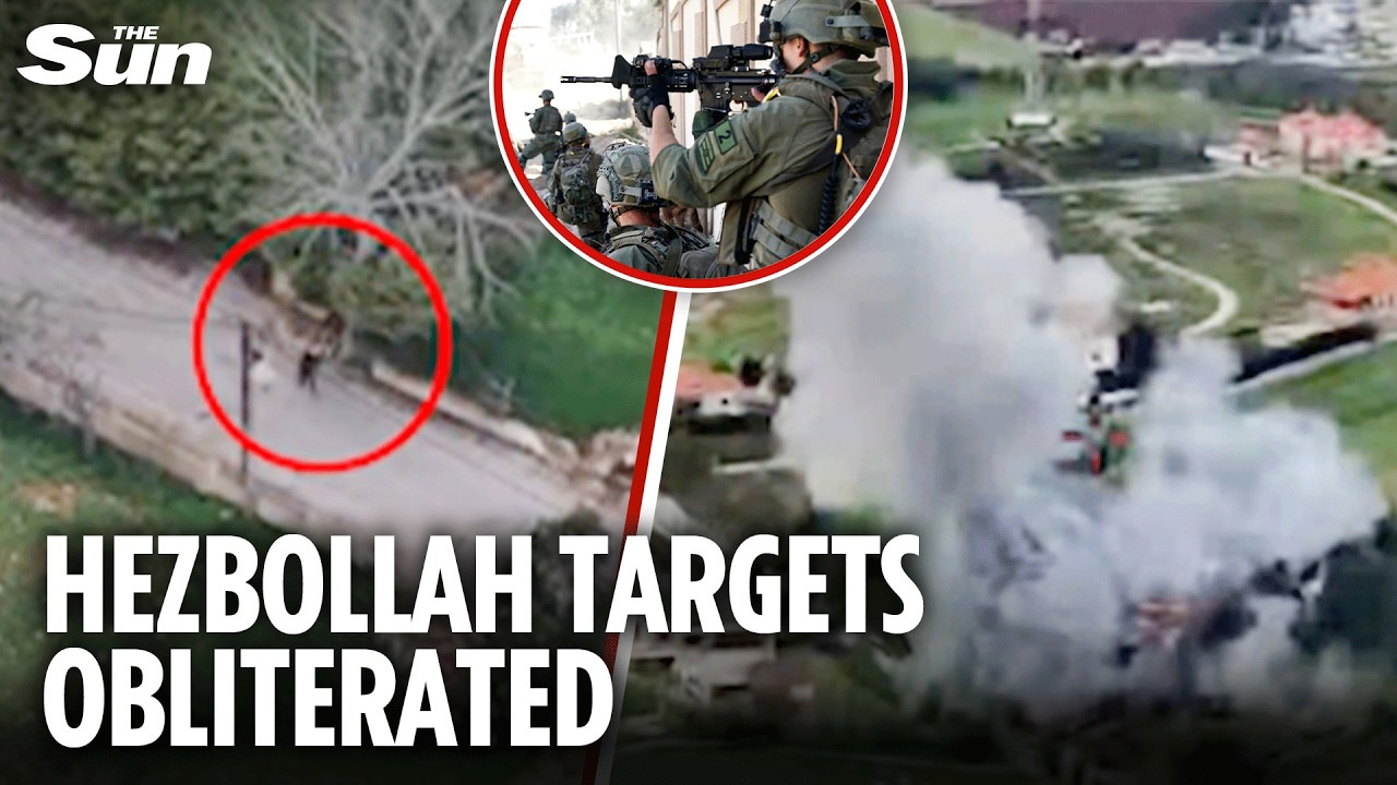 Moment armed Hezbollah terrorists eliminated in Israeli airstrikes