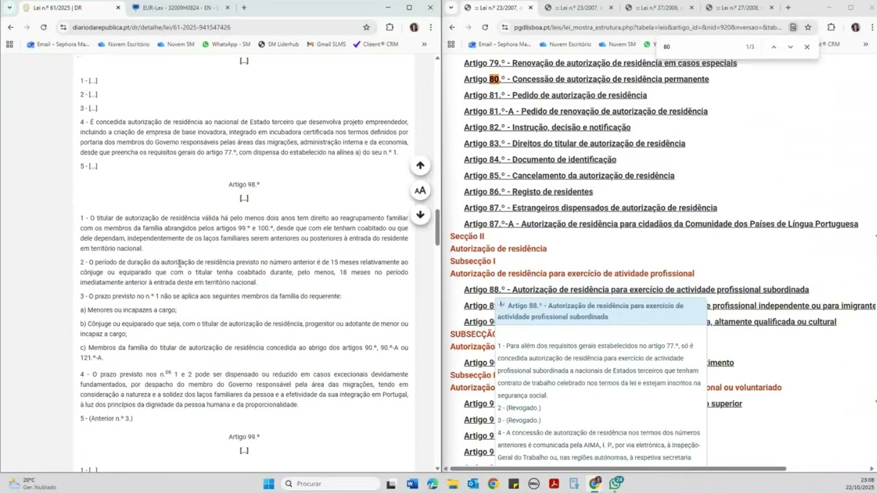 Tutoria Livre Semanal - Especial Alteração da Lei 23/2007