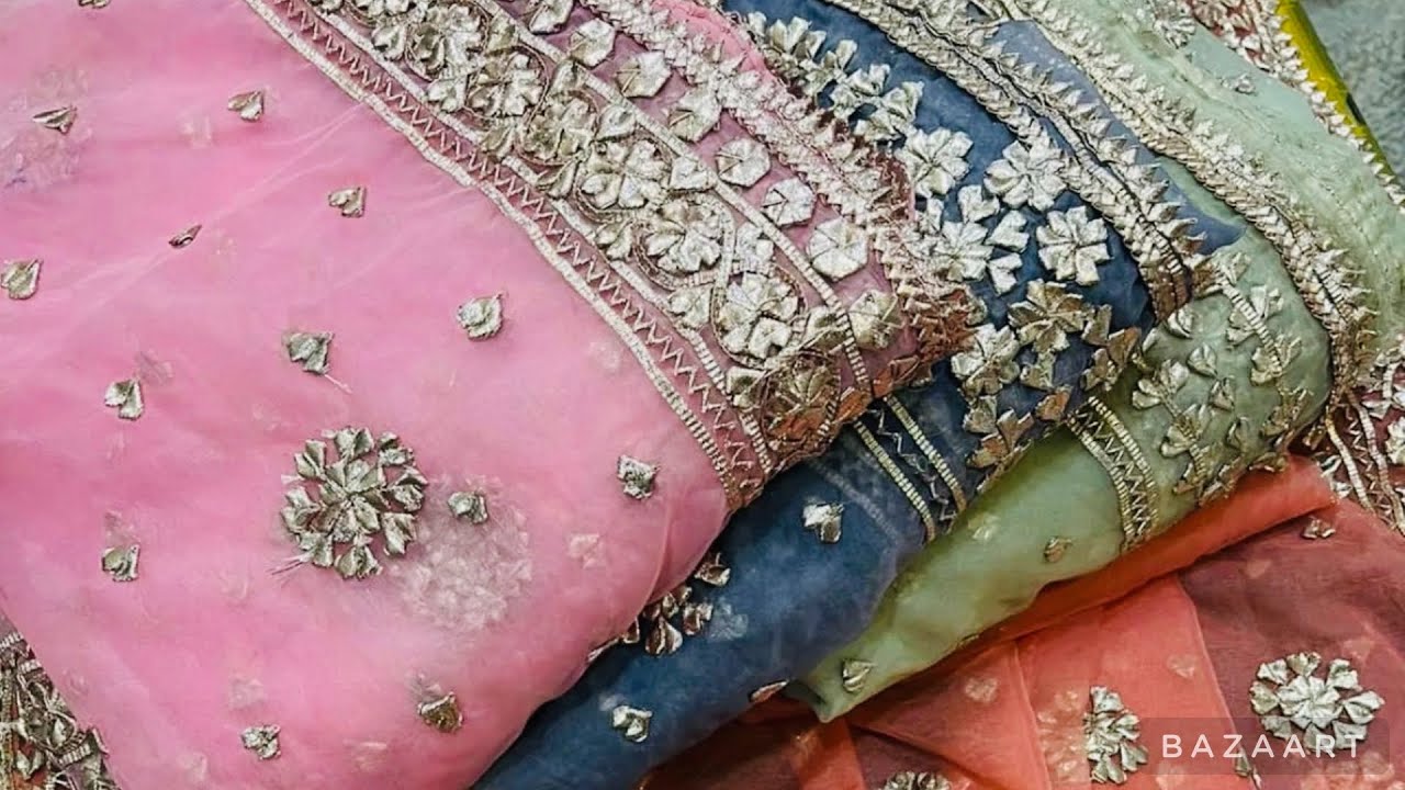 Pakistani Gotta Patti Work Design | Pakistani Mukesh Work Dress Design |Gotta Work & Mukesh SAREE 🥳