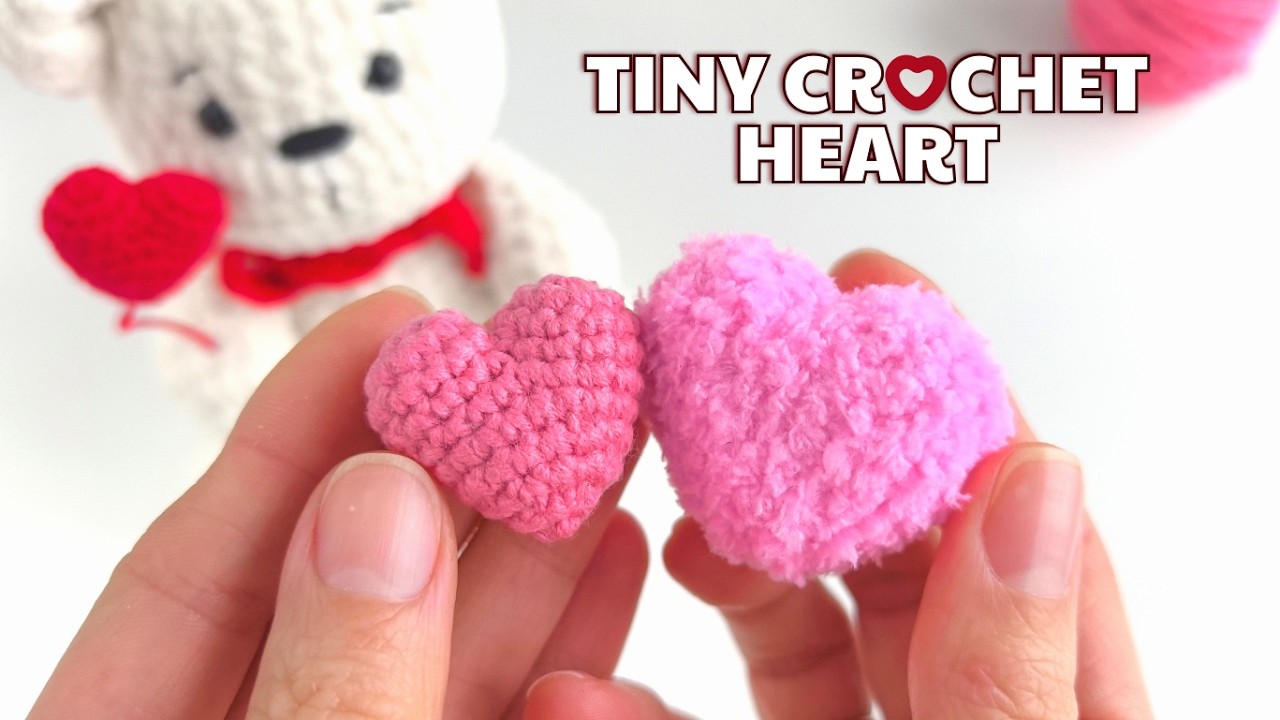 How to Crochet Mini Heart for beginners | Make Cute Amigurumi Keychains and Charms
