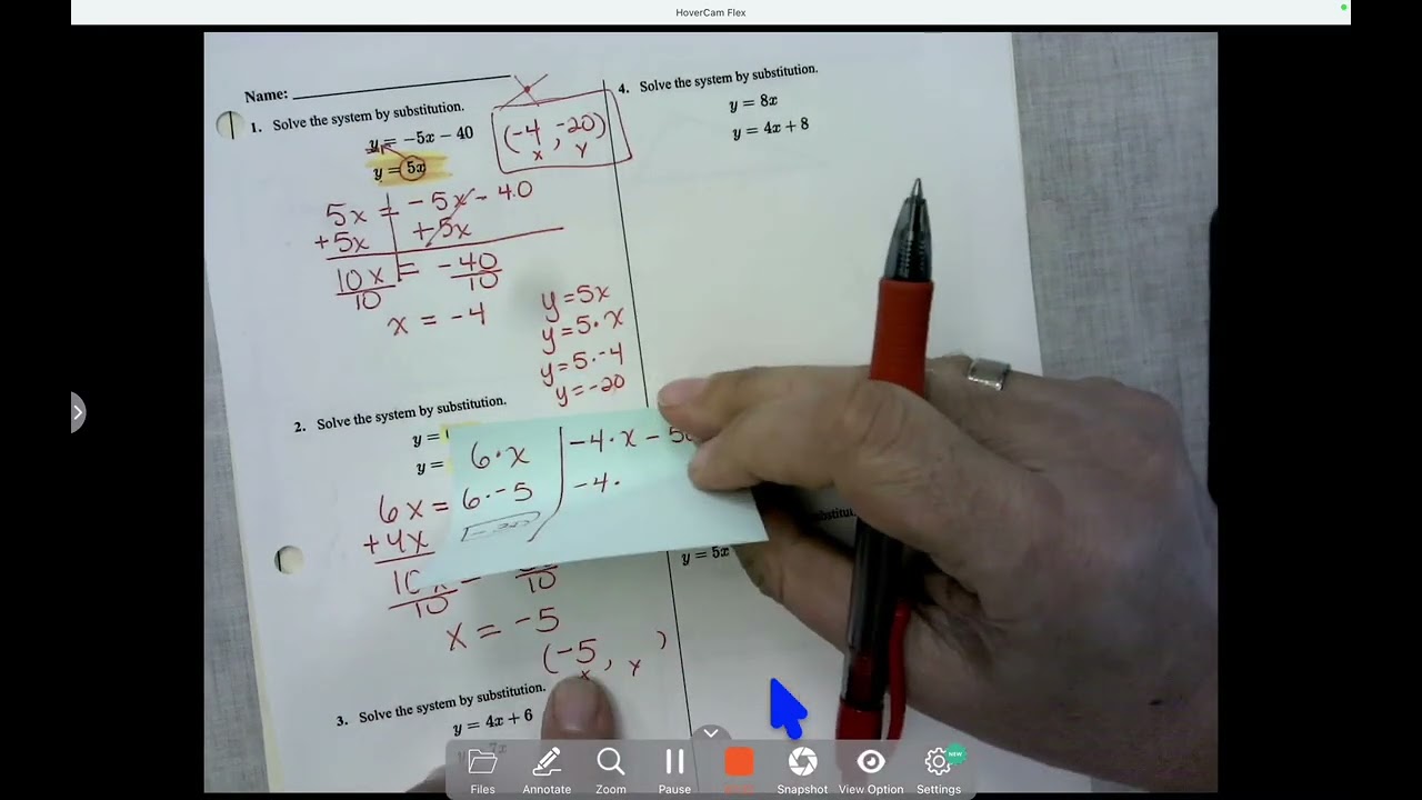 VIDEO  Solve using substitution #1