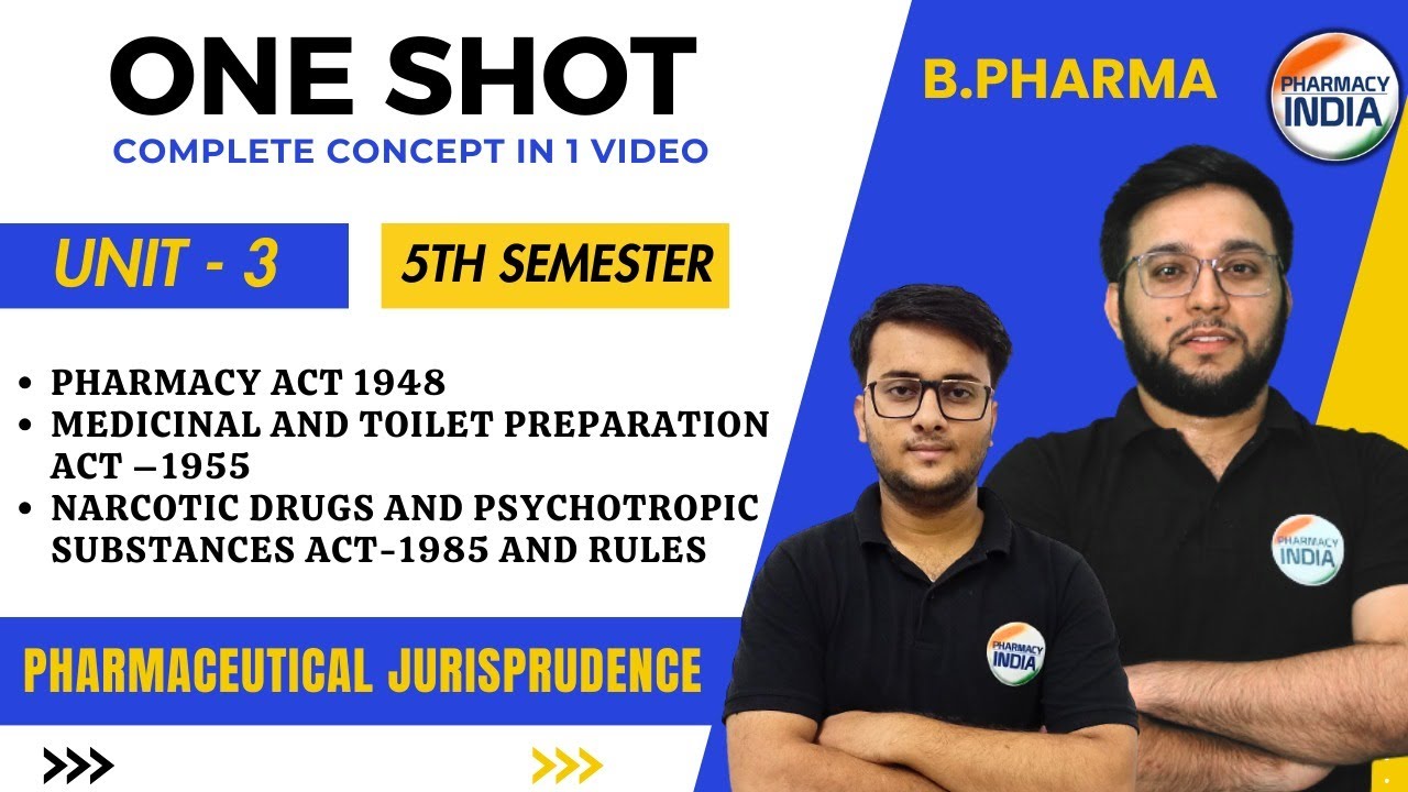 UNIT - 3 | PHARMA JURIS | B.PHARMA | 5 SEM | COMPLETE CONCEPT