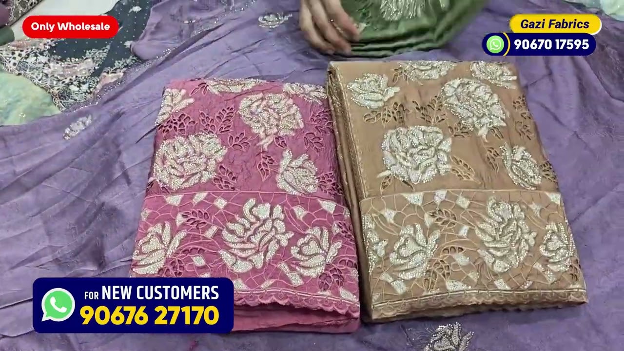Ramzan Collection Launch | Beads Work, New Fabrics Suits | Gazi Fabrics Wholesale Surat