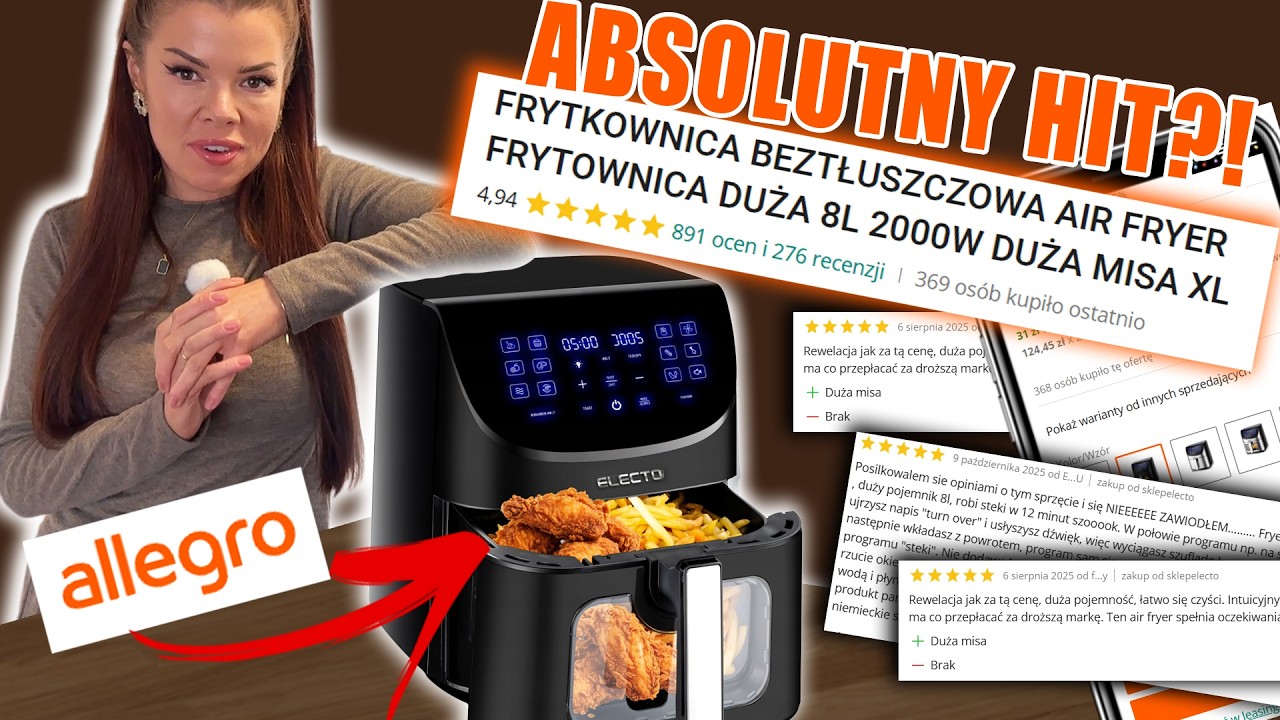 ludzie się NIM zachwycają! CZY WARTO KUPIĆ   NAJPOPULARNIEJSZY AIRFRYER NA ALLEGRO ?!