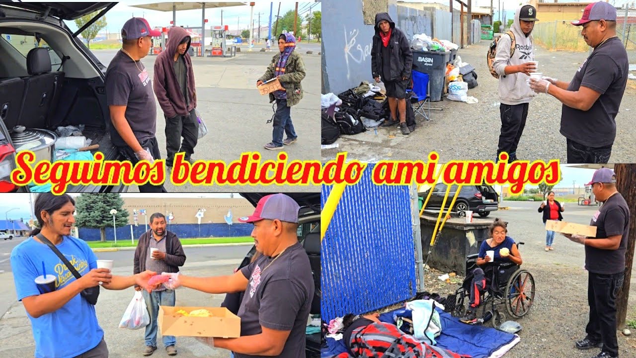 Los muchachos durmiendo en la calle miren aqui les traigo un desayuno
