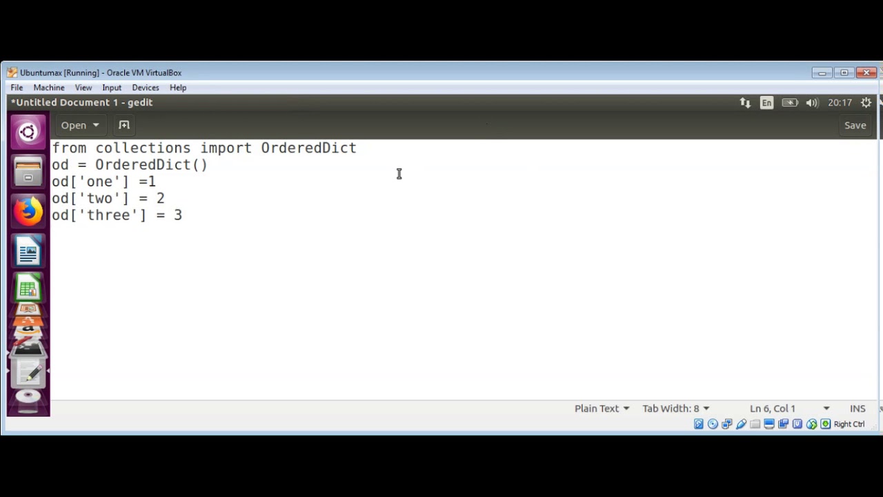 Python Ordered dictionaries to preserves the order