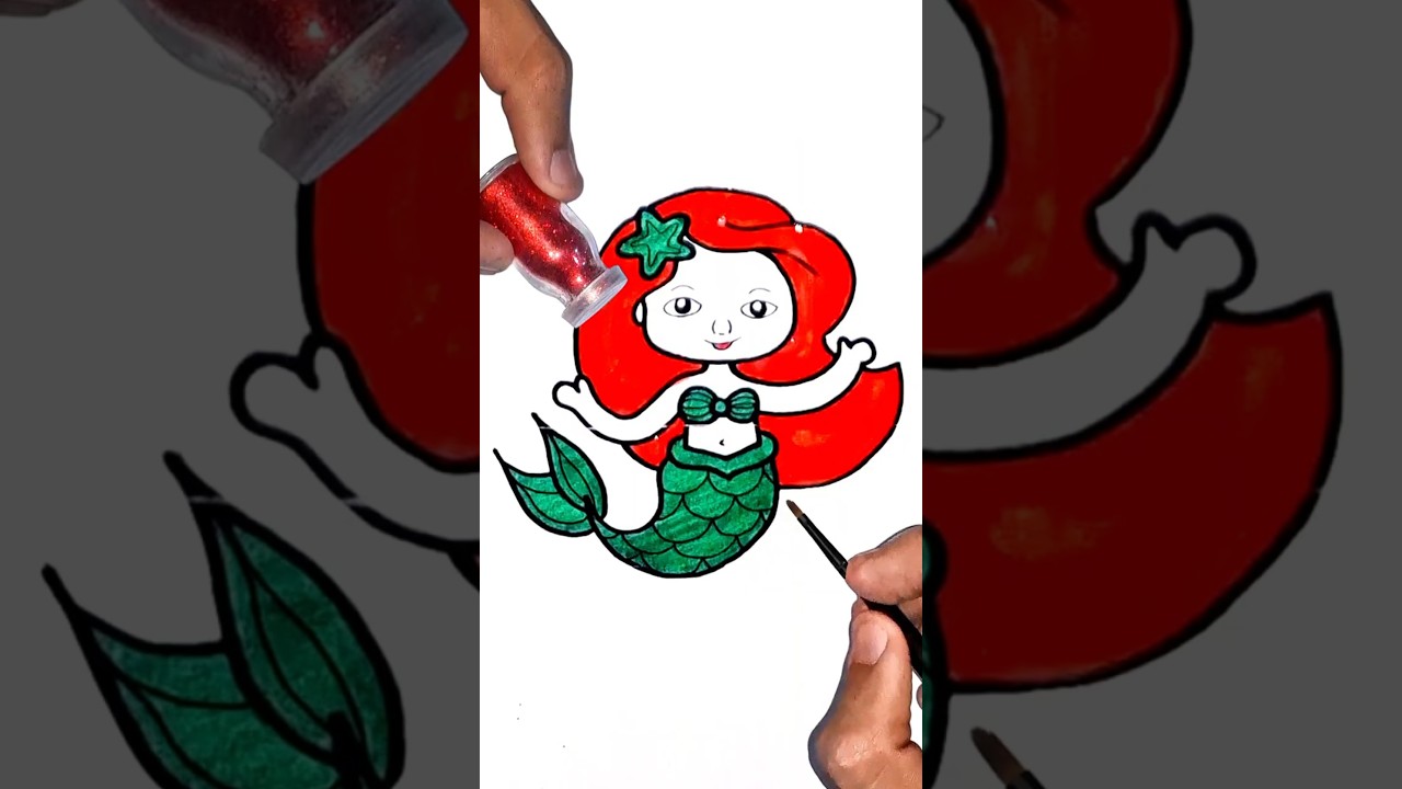 Mermaid #glitter #glitterart #coloring #mermaid
