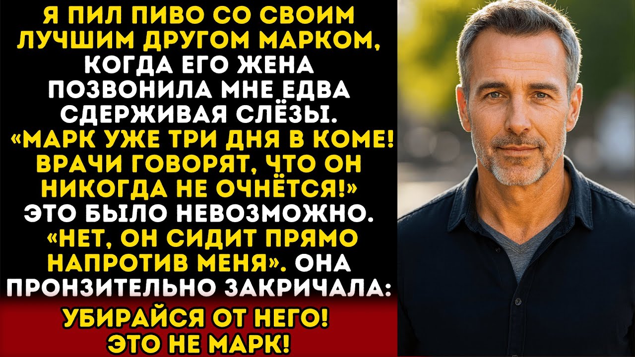 Жена друга уверяла, что он в коме, но он сидел напротив меня... потом она не закричала от ужаса...